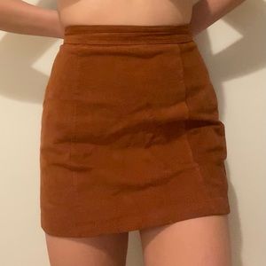 Vintage Suede Burnt Orange Mini Skirt